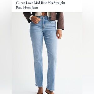 Abercrombie & Fitch Curve Love Mid Rise 90s Straight Jean size 25/0 short
